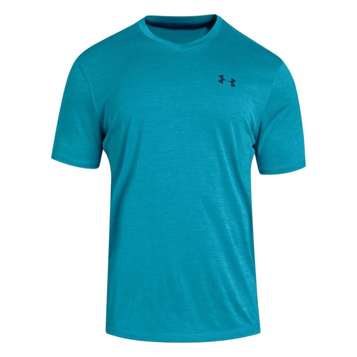 Mens' Under Armour Tech V-neck Tee, Size: Large, Blue