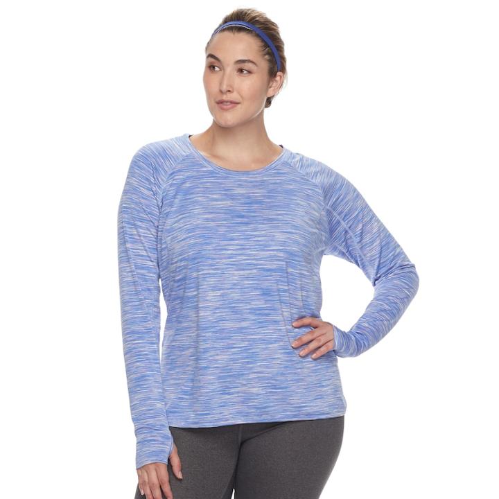 Plus Size Tek Gear&reg; Long Sleeve Performance Tee, Women's, Size: 3xl, Med Blue