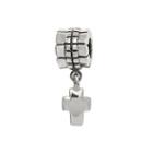Individuality Beads Sterling Silver Cross Charm Bead, Women's, Grey