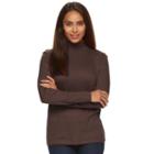 Women's Croft & Barrow&reg; Essential Mockneck Top, Size: Xxl, Dark Brown