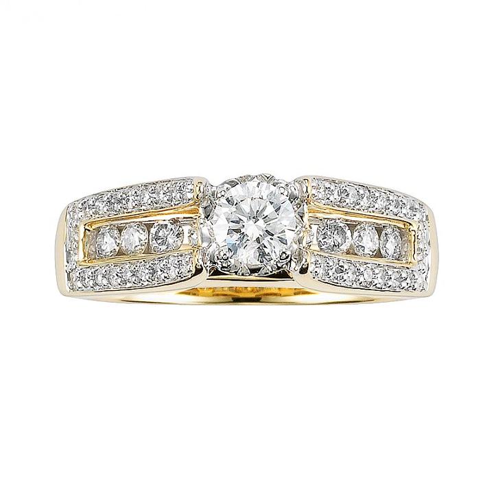 Cherish Always Round-cut Diamond Engagement Ring In 10k Gold (1 Ct. T.w.), Women's, Size: 8.50, White