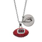 Arizona Cardinals Crystal Sterling Silver Team Logo & Football Charm Necklace, Women's, Size: 18, Multicolor
