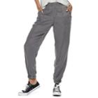 Juniors' So&reg; Zip-pocket Twill Low-rise Jogger Pants, Teens, Size: Xs, Grey
