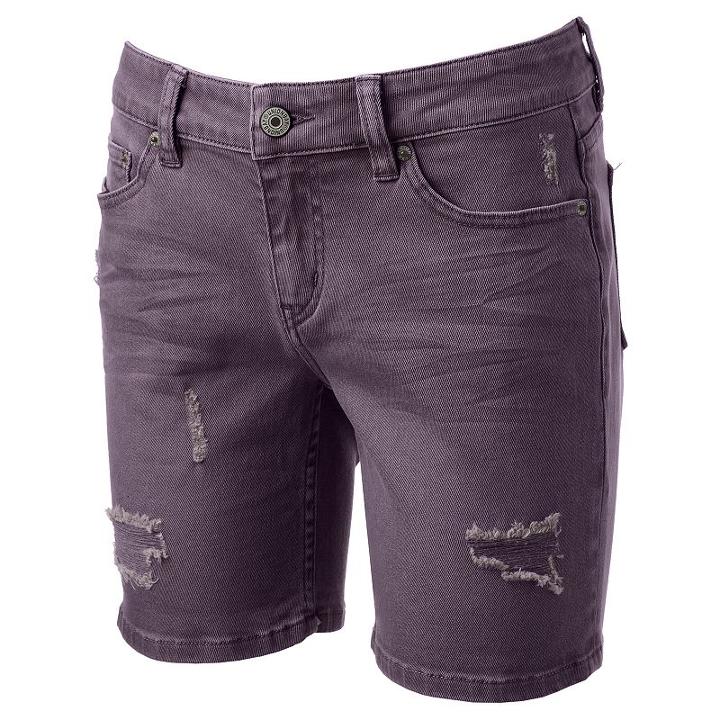 Juniors' Unionbay Margot Distressed Bermuda Shorts, Girl's, Size: 0, Purple Oth