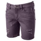 Juniors' Unionbay Margot Distressed Bermuda Shorts, Girl's, Size: 0, Purple Oth