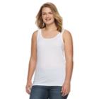 Juniors' Plus Size So&reg; Perfectly Soft Double Scoop Tank Top, Girl's, Size: 1xl, White