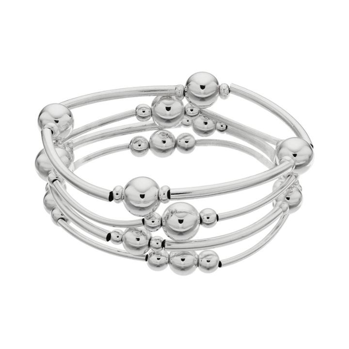 Plus Size Bead Stretch Bracelet Set, Women's, Silver