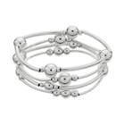Plus Size Bead Stretch Bracelet Set, Women's, Silver