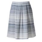 Women's Studio 253 Pleated Stripe Skirt, Size: Small, White Oth