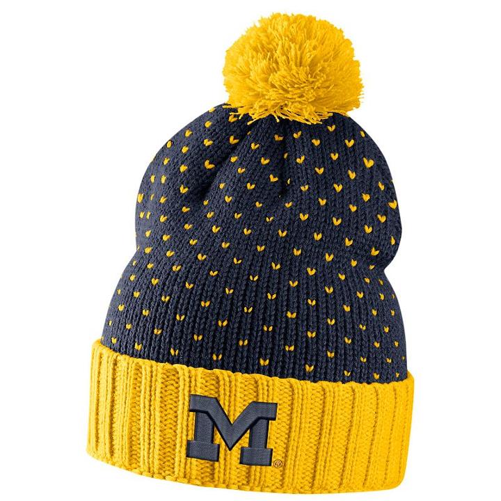 Women's Nike Michigan Wolverines Dna Beanie, Blue (navy)