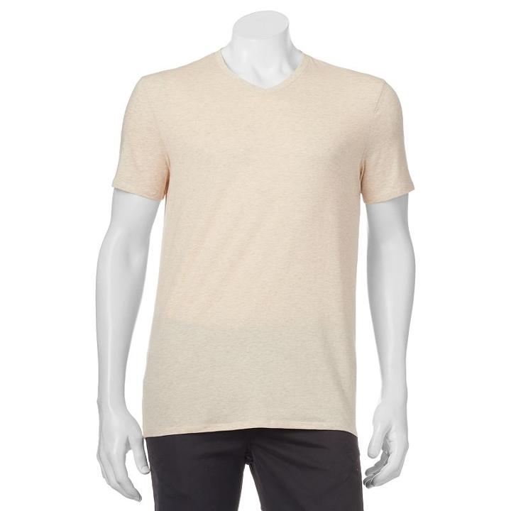 Men's Apt. 9 Solid V-neck Tee, Size: Large, Lt Beige