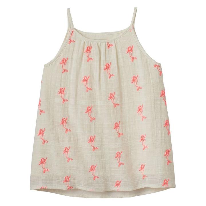 Girls 4-12 Sonoma Goods For Life&trade; Mermaid Embroidered Strappy Woven Tank Top, Girl's, Size: 5, White Oth