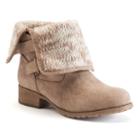 So&reg; Women's Fold-over Ankle Boots, Girl's, Size: Medium (9), Beige Oth
