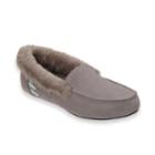 Women's Dearfoams Suede Moccasin Slippers, Size: Medium (7), Med Grey