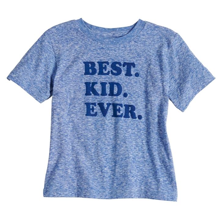 Boys & Girls 4-7x Dad & Me Best Kid Ever Graphic Tee, Size: 5, Med Blue