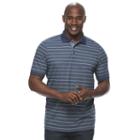 Big & Tall Croft & Barrow&reg; True Comfort Classic-fit Cool & Dry Striped Performance Polo, Men's, Size: Xl Tall, Dark Blue