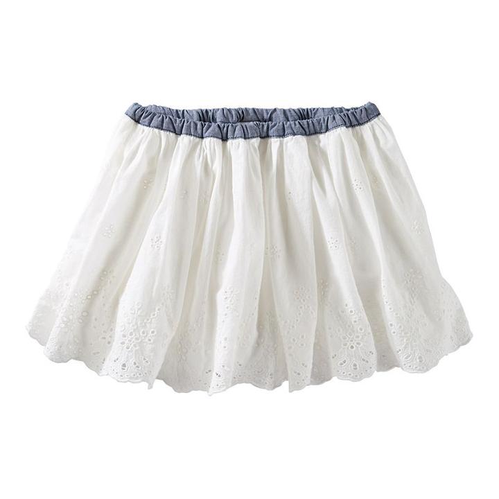 Girls 4-8 Oshkosh B'gosh&reg; Chambray Waist Eyelet Skirt, Girl's, Size: 5, White