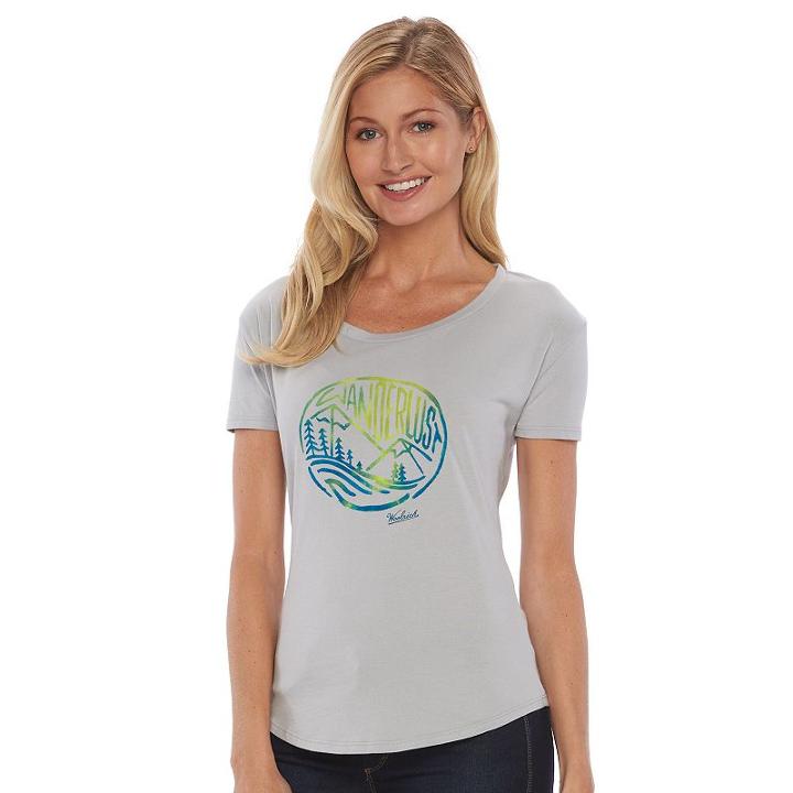 Women's Woolrich Eco Rich Graphic Tee, Size: Xxl, Med Grey