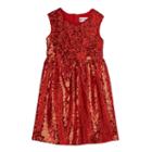 Girls 4-6x Emerald Sundae Sequined Skater Dress, Girl's, Size: 4, Red