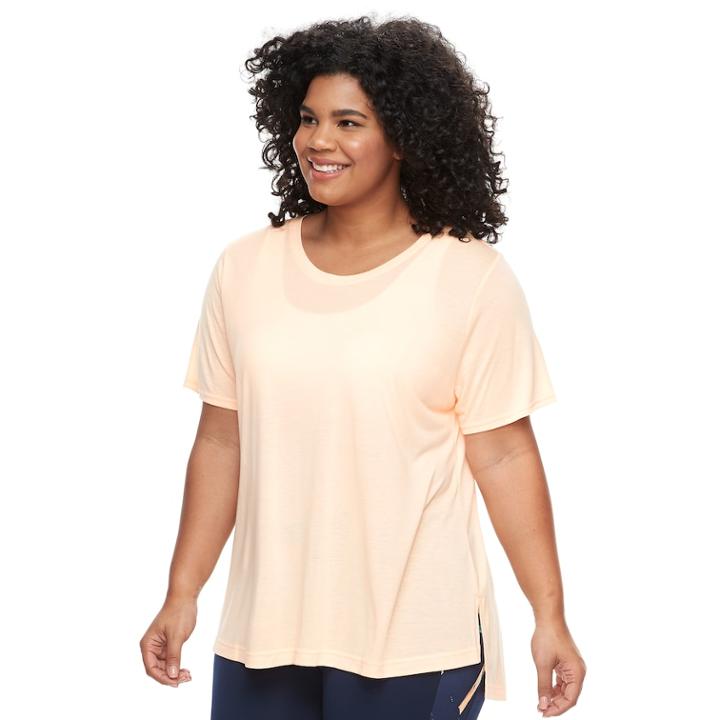 Plus Size Tek Gear&reg; Vented Hem Tee, Women's, Size: 2xl, Brt Orange