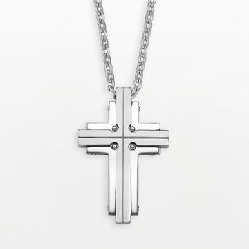 Axl By Triton Titanium Cross Pendant - Men, Size: 24, Grey