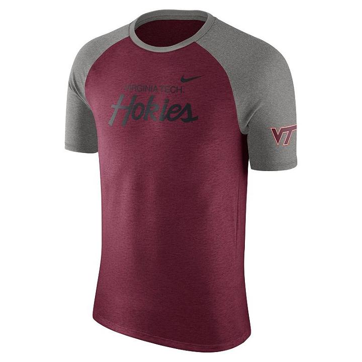 Men's Nike Virginia Tech Hokies Script Raglan Tee, Size: Medium, Ovrfl Oth