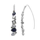 Simply Vera Vera Wang Nickel Free Geometric Stone Threader Earrings, Women's, Black