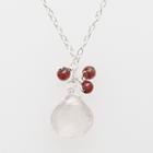 Sterling Silver Rose Quartz Pendant, Women's, Grey