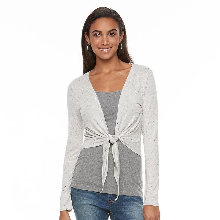 Women's Apt. 9&reg; Tie-front Shrug, Size: Xxl, White Oth