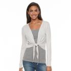 Women's Apt. 9&reg; Tie-front Shrug, Size: Xxl, White Oth