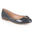 Journee Collection Kim Women's Glossy Ballet Flats, Girl's, Size: Medium (9), Grey