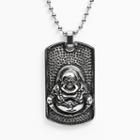 Stainless Steel Buddha Dog Tag - Men, Grey