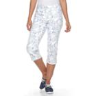 Women's Croft & Barrow&reg; Floral Capri Jeans, Size: 18, Light Blue