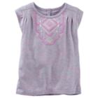 Girls 4-6x Oshkosh B'gosh&reg; Puff-print Space-dyed Tee, Size: 5, Light Grey