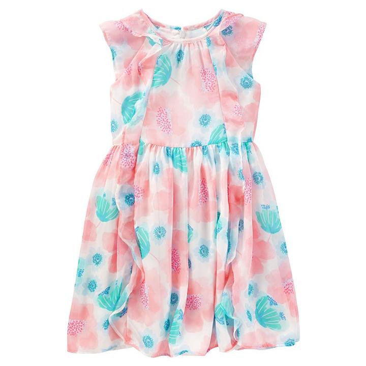 Girls 4-8 Oshkosh B'gosh&reg; Print Chiffon Ruffle Dress, Girl's, Size: 6x, Ovrfl Oth