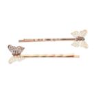 Lc Lauren Conrad Filigree Butterfly Bobby Pin Set, Women's, Light Pink