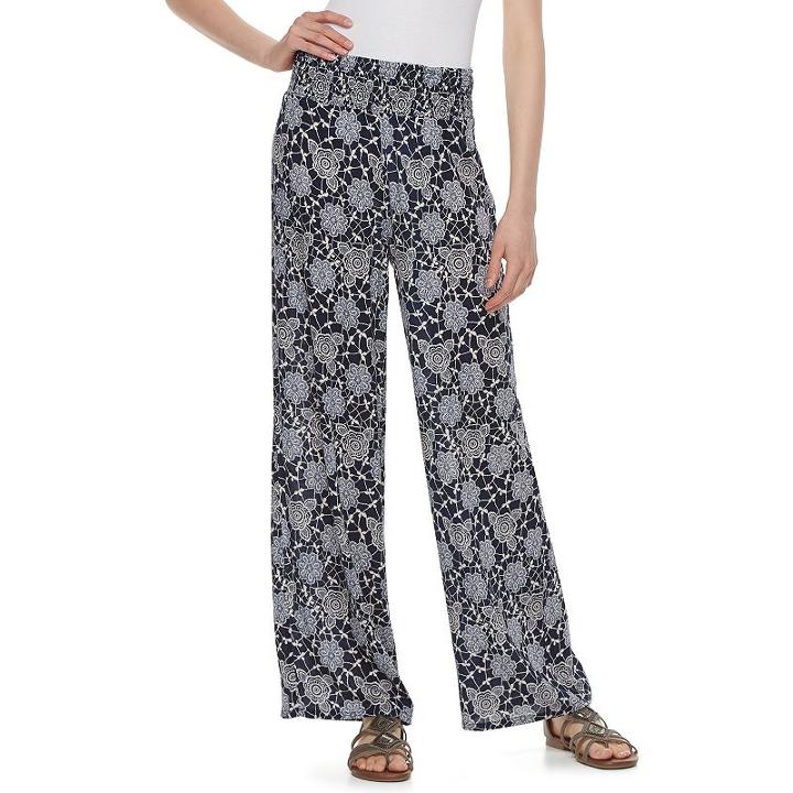 Juniors' Joe B Print Palazzo Pants, Girl's, Size: Medium, Blue Other