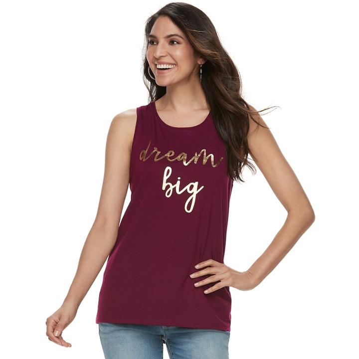 Women's Apt. 9&reg; Graphic Tank, Size: Large, Red