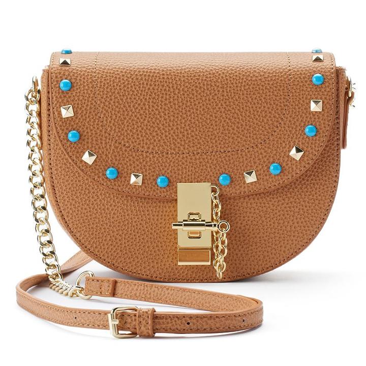 Olivia Miller Shayna Studded Flap Crossbody Bag, Women's, Brown
