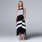 Women's Simply Vera Vera Wang Whisper Garden Tank Maxi Dress, Size: Small, Black