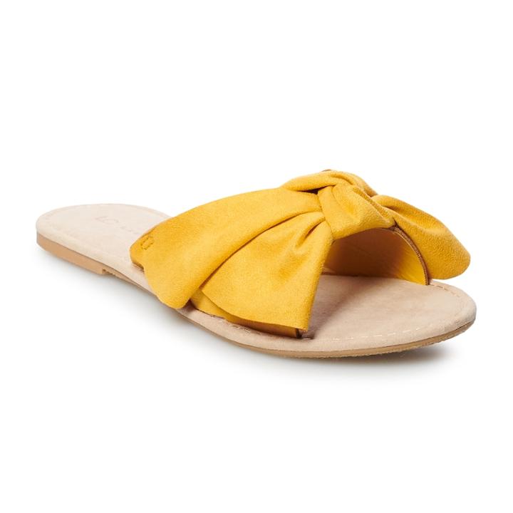 Women's Lc Lauren Conrad Knotted Bow Slide Sandals, Size: Small, Yellow