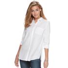 Women's Apt. 9&reg; Poplin Shirt, Size: Medium, White