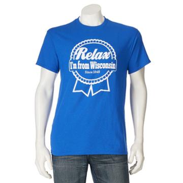 Men's Relax I'm From Wisconsin Tee, Size: Small, Med Blue
