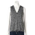 Women's Juicy Couture Marled Sleeveless Hoodie, Size: Large, Med Grey