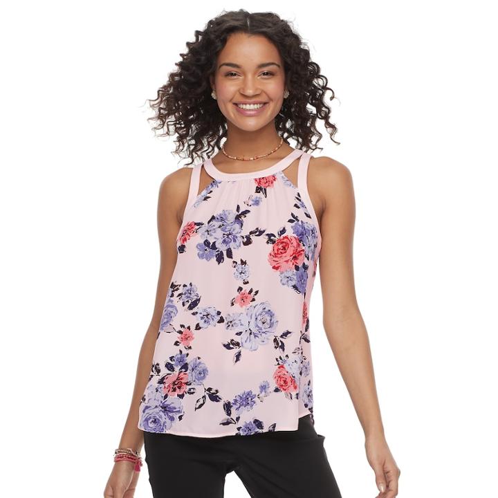 Juniors' Candie's&reg; Halter Cutout Top, Teens, Size: Xl, Pink