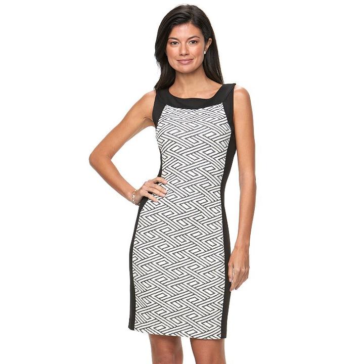 Women's Dana Buchman Textured Sheath Dress, Size: 14, Black