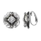 Simply Vera Vera Wang Flower Nickel Free Clip On Earrings, Women's, Silver