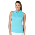 Women's Grand Slam Ruched Sleeveless Golf Polo, Size: Xs, Turquoise/blue (turq/aqua)