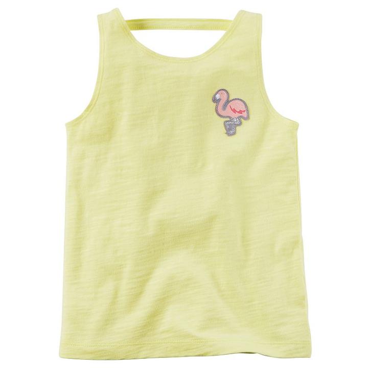 Girls 4-8 Carter's Metallic Thread Applique Slubbed Tank Top, Girl's, Size: 6x, Yellow