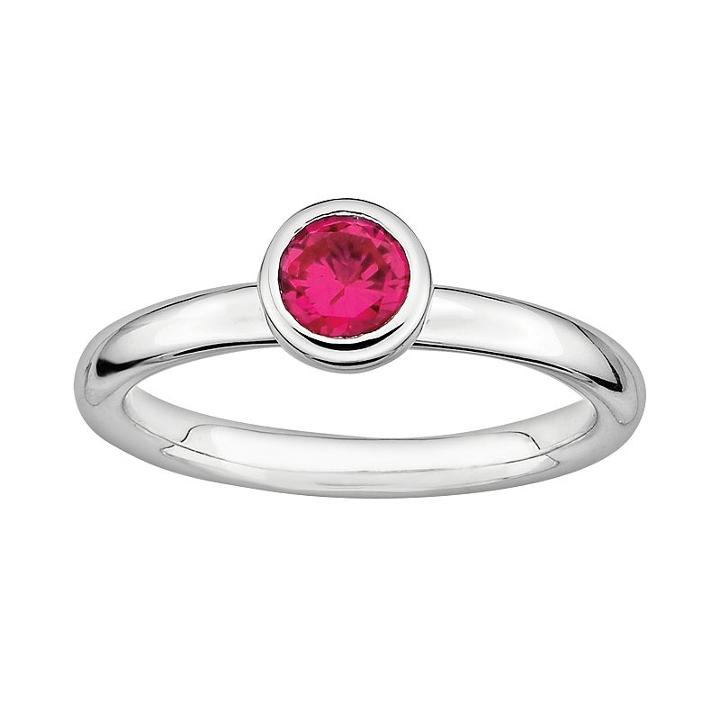 Stacks And Stones Sterling Sterling Silver Lab-created Ruby Stack Ring, Women's, Size: 9, Red